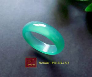 Nhẫn tròn đá mã não xanh Agate green