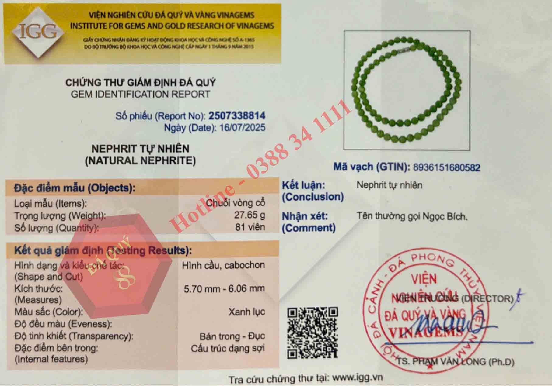 Chuỗi Cổ Ngọc Bích Tự Nhiên Loại A+ Xanh Lý 6ly – Vẻ Đẹp Thanh Khiết, Năng Lượng An Lành