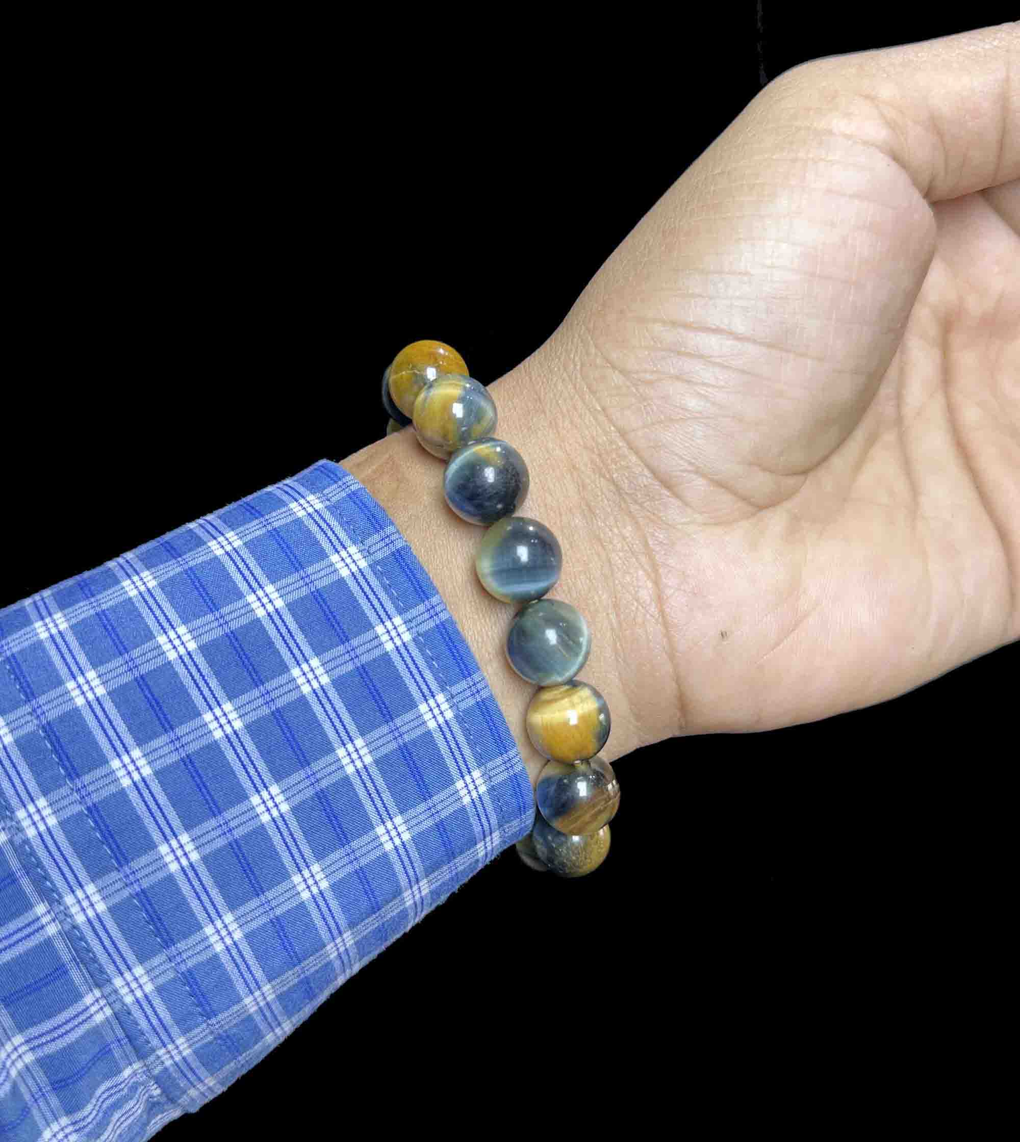 Vòng Tay Đá Thạch Anh Mắt Chim Ưng Hàng Chuẩn Tự Nhiên 12mm