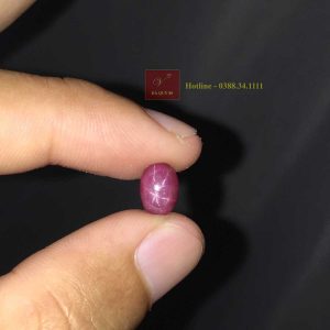 Viên đá ruby sao tự nhiên yên bái 2.7ct, mặt nhẫn, mặt dây chuyền