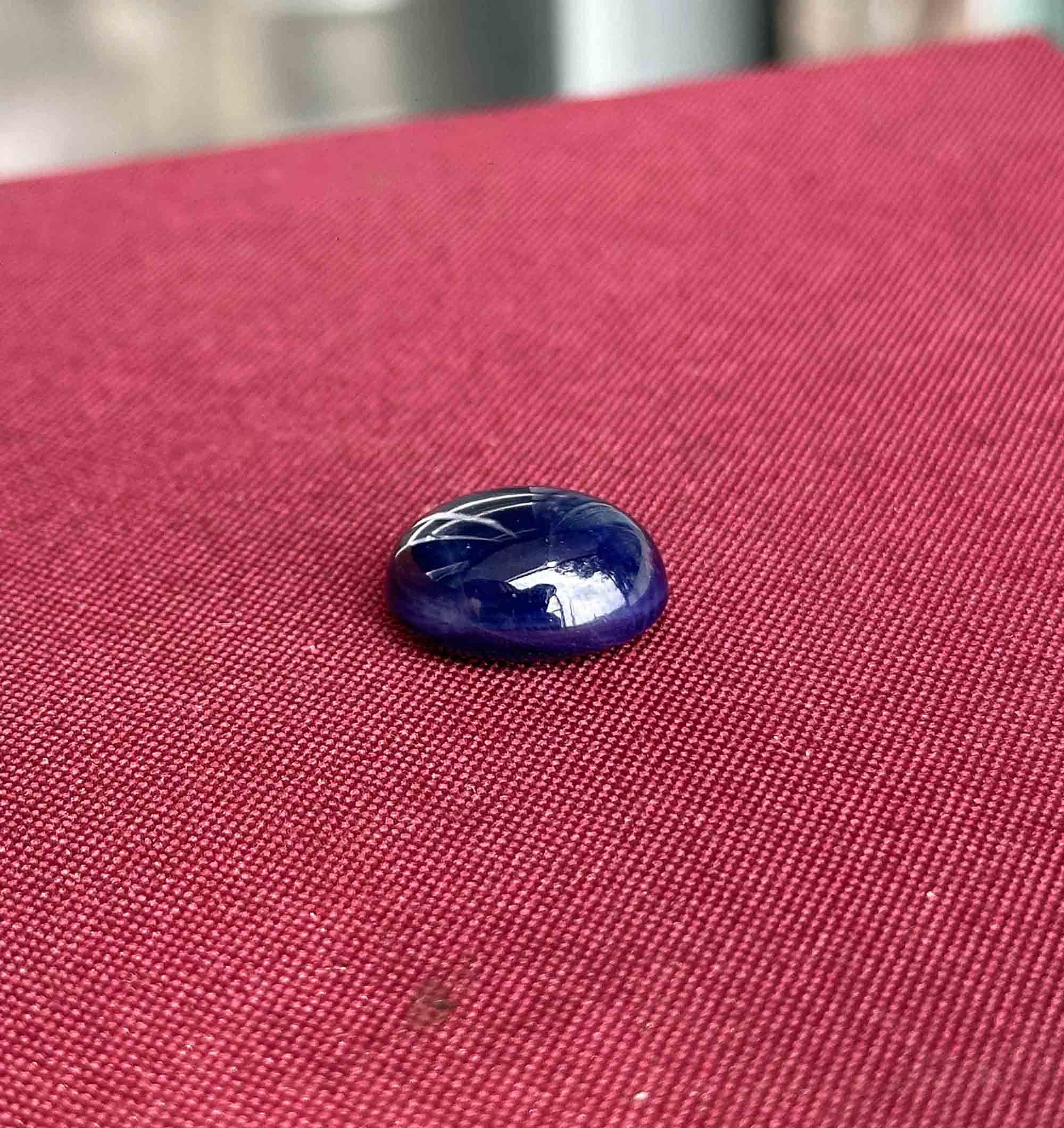 Mặt Đá Saphia xanh Tự Nhiên Mài Sống Thông Đèn 22.15ct