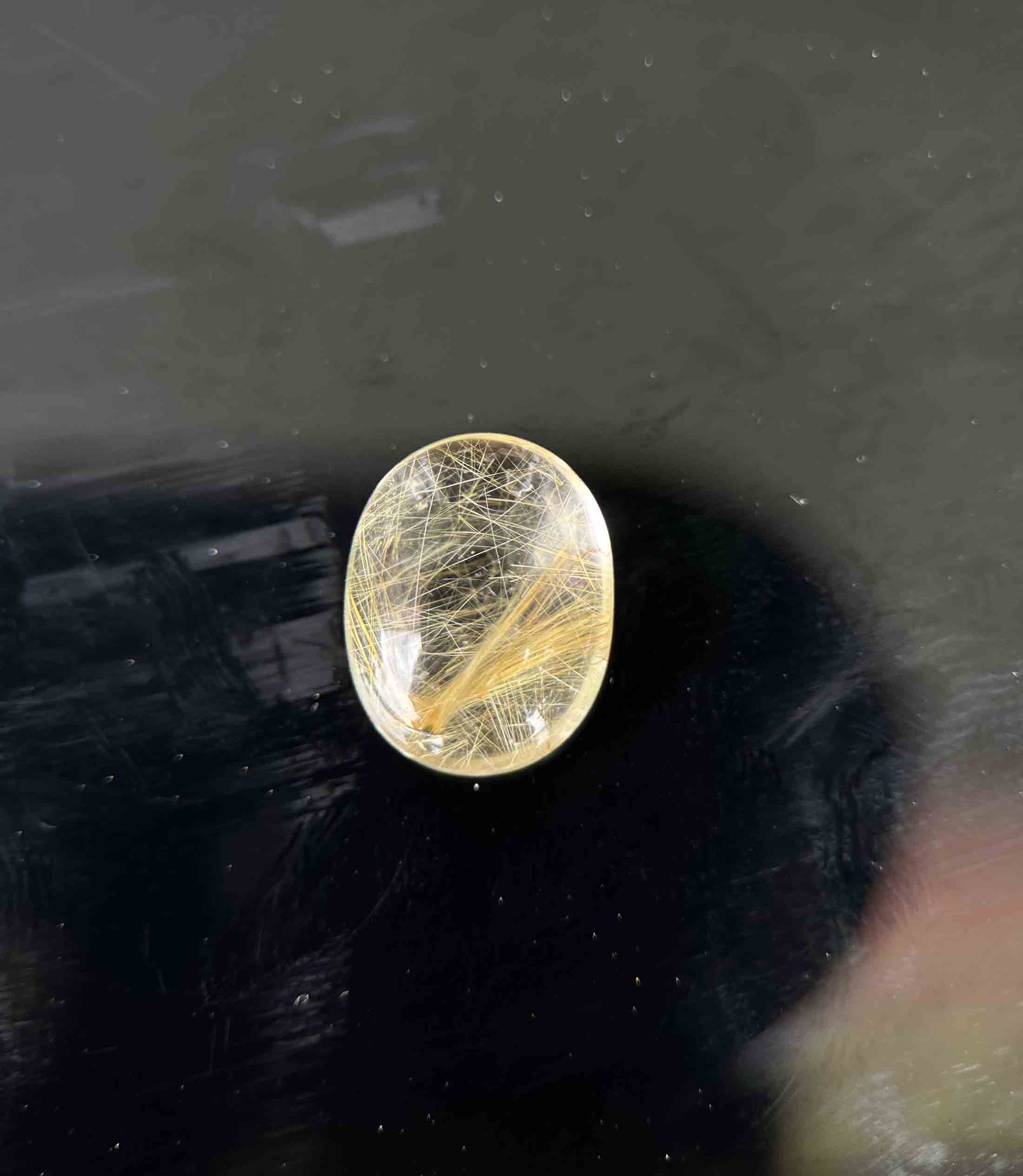 Mặt Đá Thạch Anh Tóc Vàng Tự Nhiên  Mặt Nhẫn, Mặt Dây Chuyền 17mm x 13mm