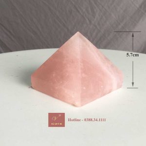 Kim tự tháp đá thạch anh hồng tự nhiên 0.3kg-5.7cm