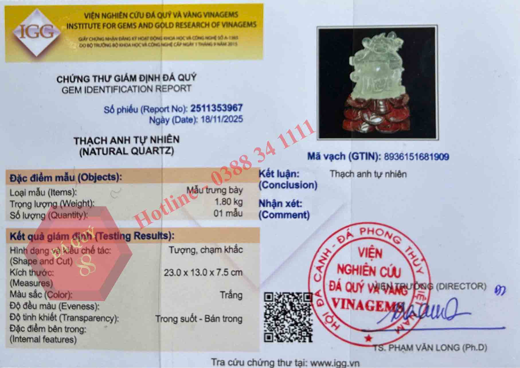Tượng Di Lặc Đá Thạch Anh Trắng Tự Nhiên Chất Pha Lê Siêu Vip Cỡ Vừa