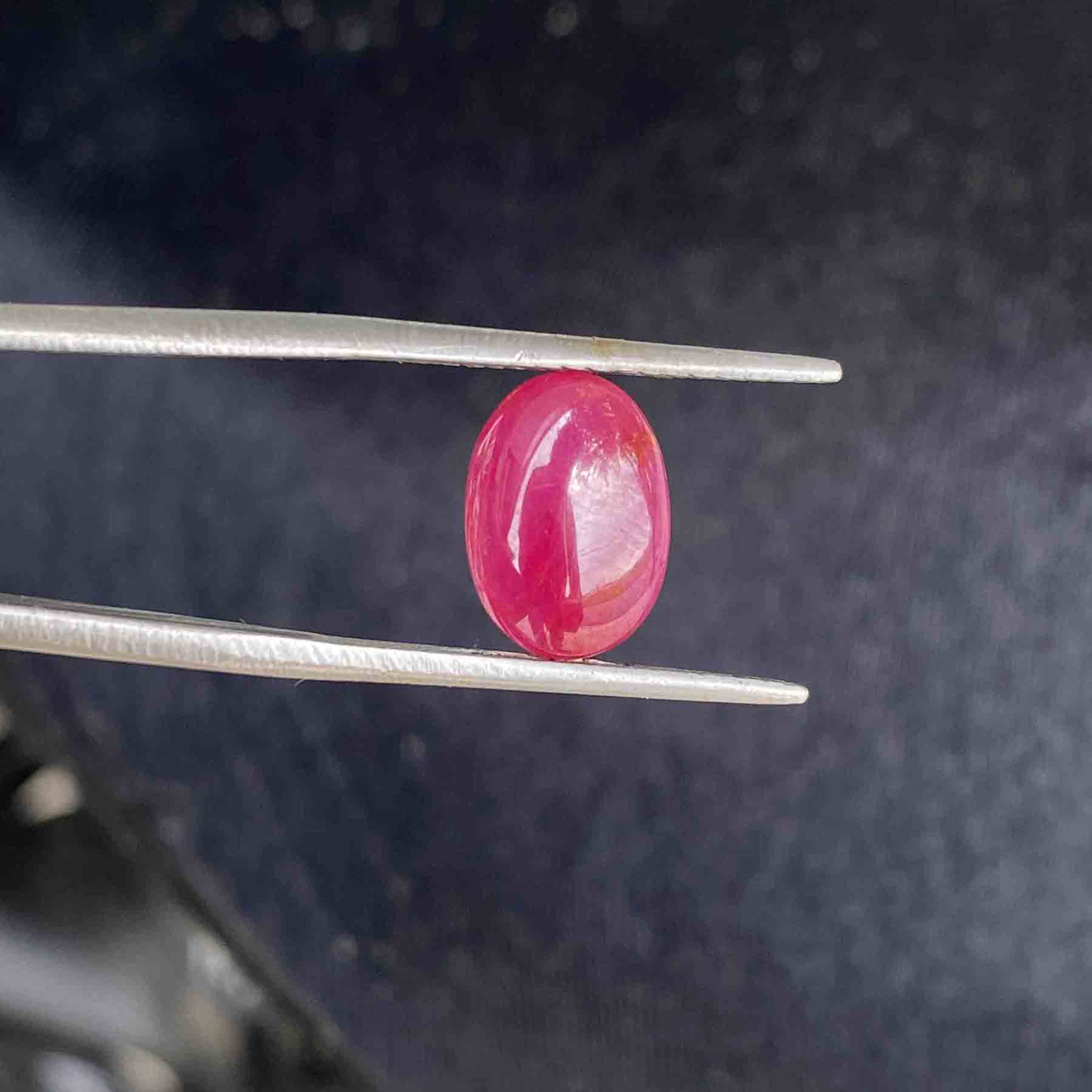 Viên Đá Ruby Tự Nhiên Yên Bái 100% Đỏ Kính 4.05ct Mặt Nhẫn Nam Nữ