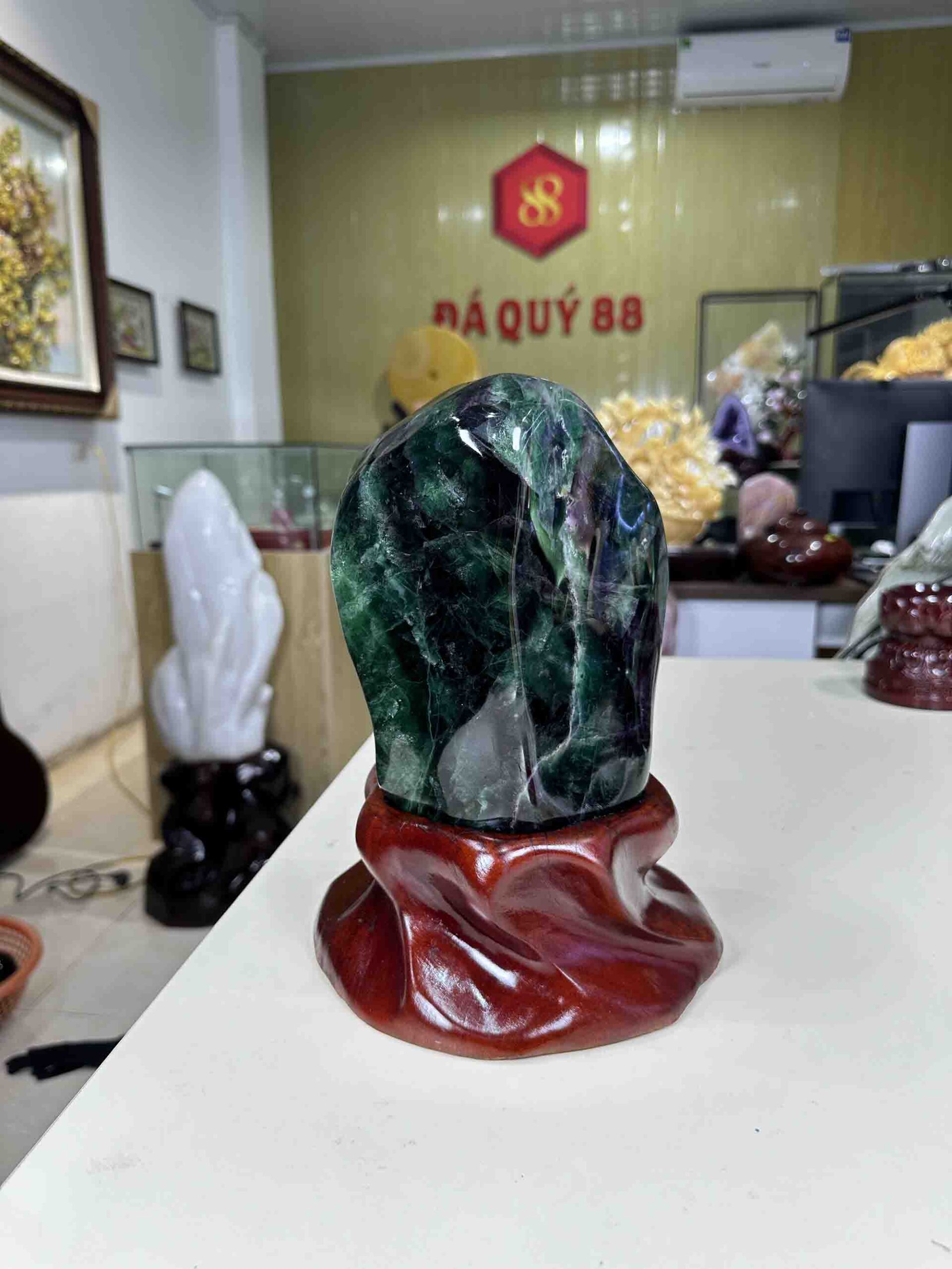 Viên Đá Phong Thuỷ Tự Nhiên Xanh Đậm Đá Fluorite Tự Nhiên Đẹp 7.1kg