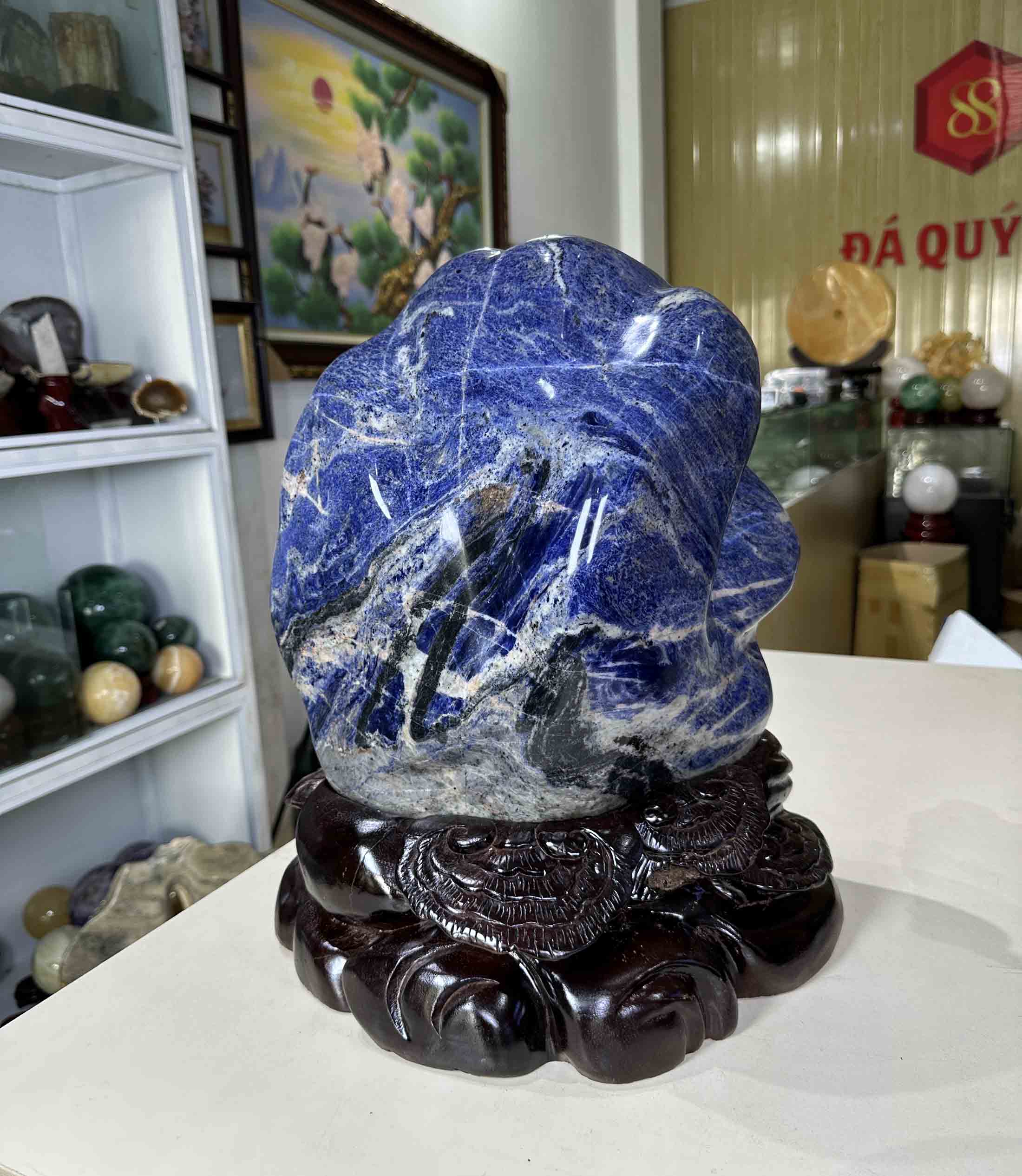 Đá Phong Thuỷ Trấn Trạch Đá Sodalite Tự Nhiên Màu Xanh Dương Đậm Cao Cấp 29kg