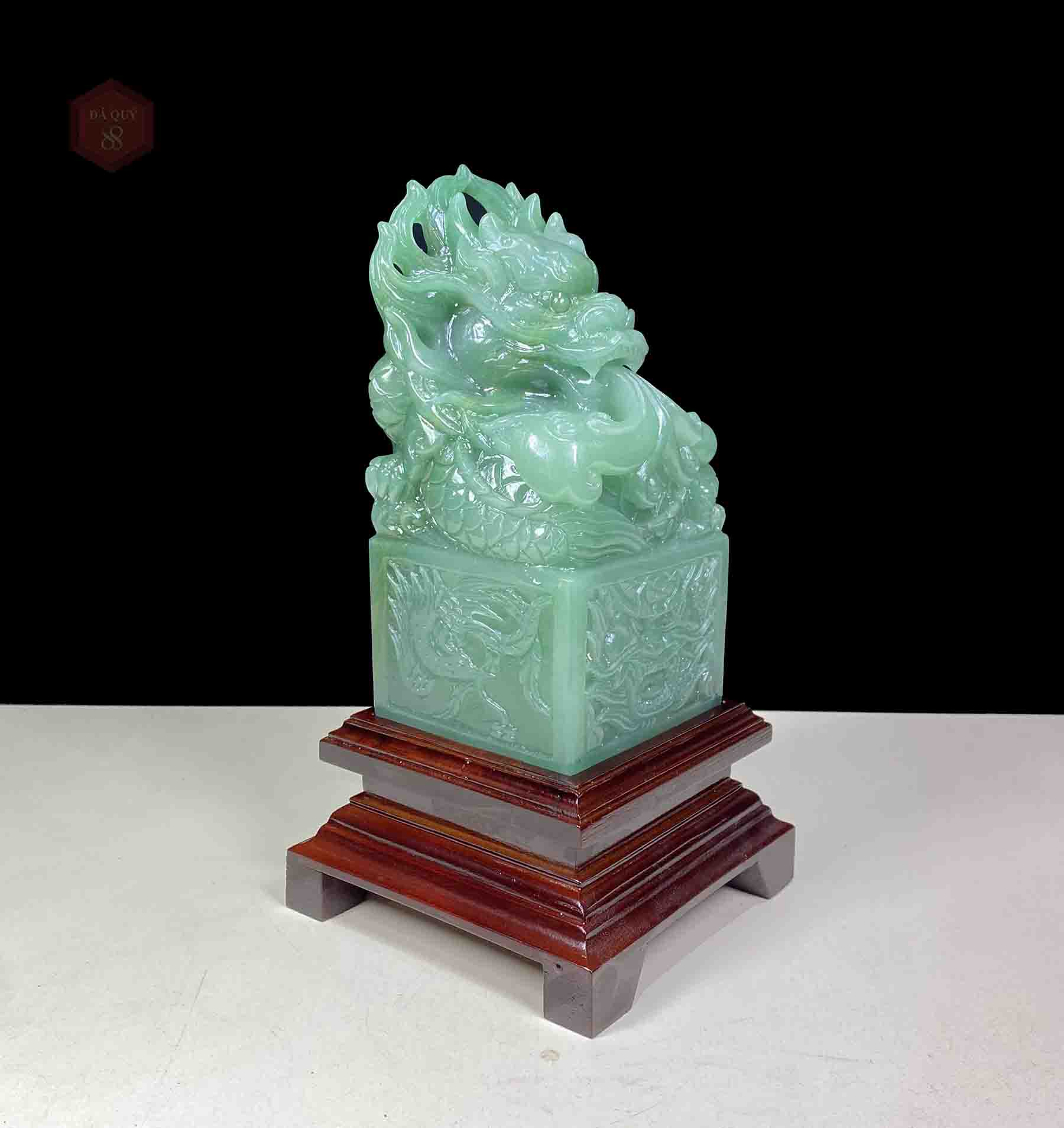 Ấn Rồng Đá Thạch Anh Xanh Tự Nhiên(Ngọc Đông Linh) Vip 3.28kg