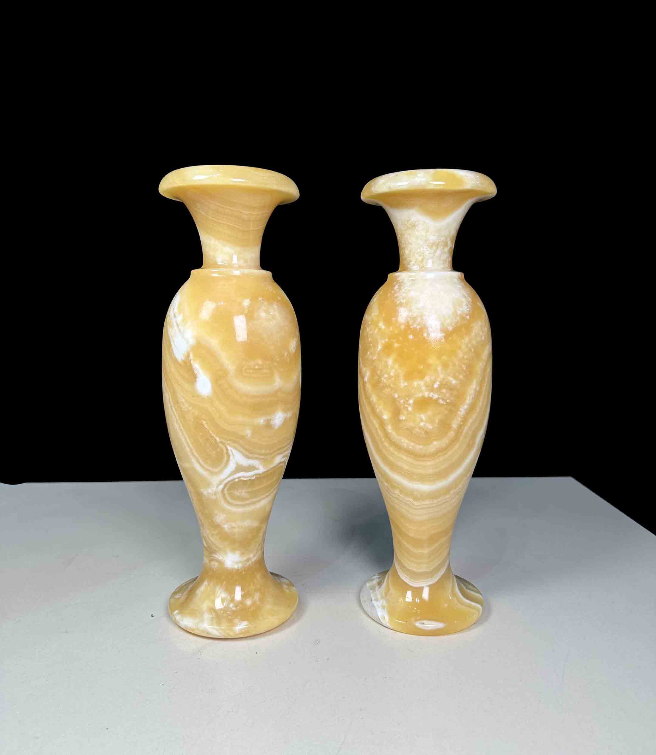 Cặp Lục Bình Đá Ngọc Hoàng Long Tự Nhiên Liền Khối Tài Lộc Cao 30cm