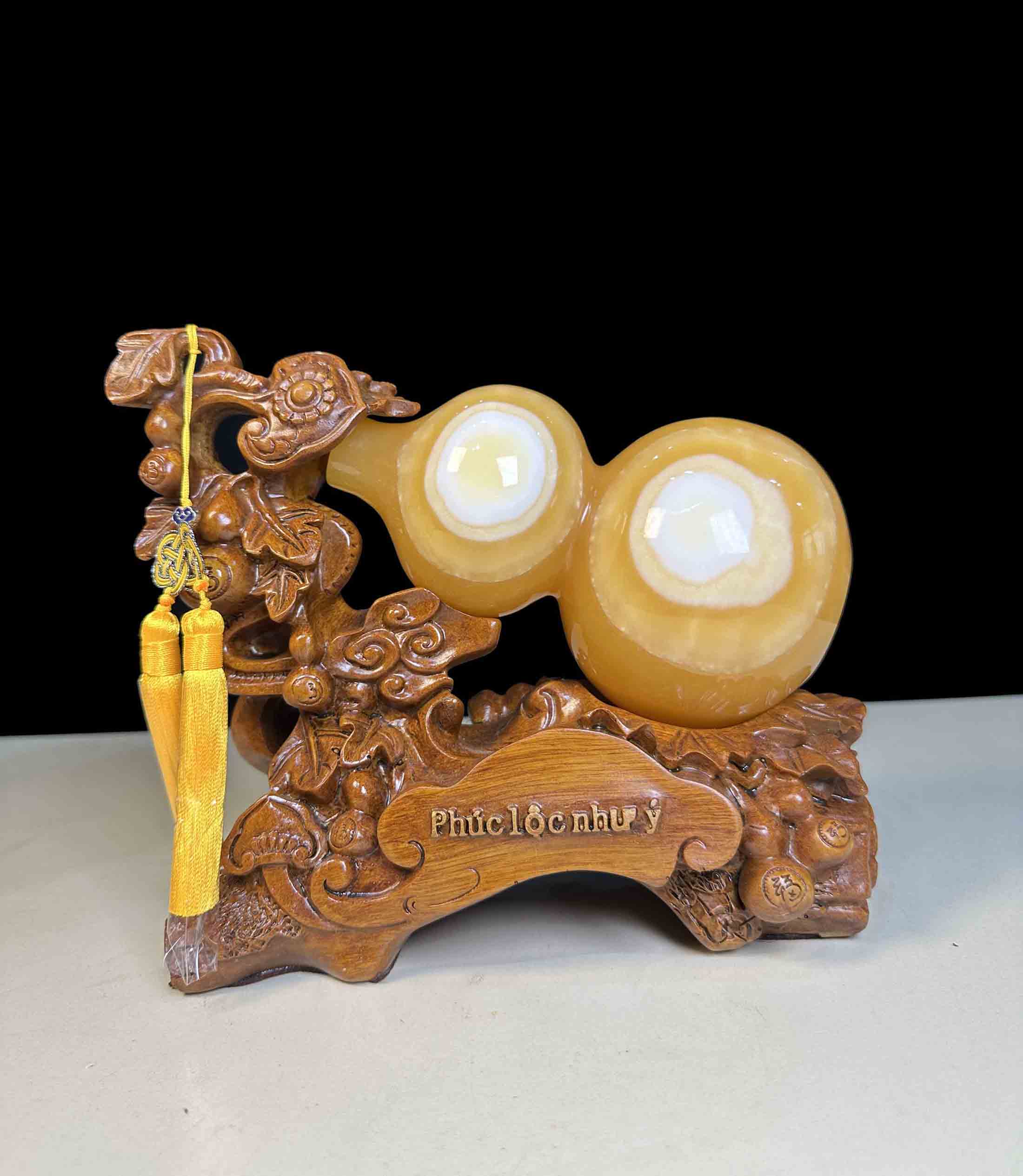 Hồ Lô Đá Ngọc Hoàng Long Tự Nhiên Tài Lộc Vân Thiên Nhãn, Liền Khối M02