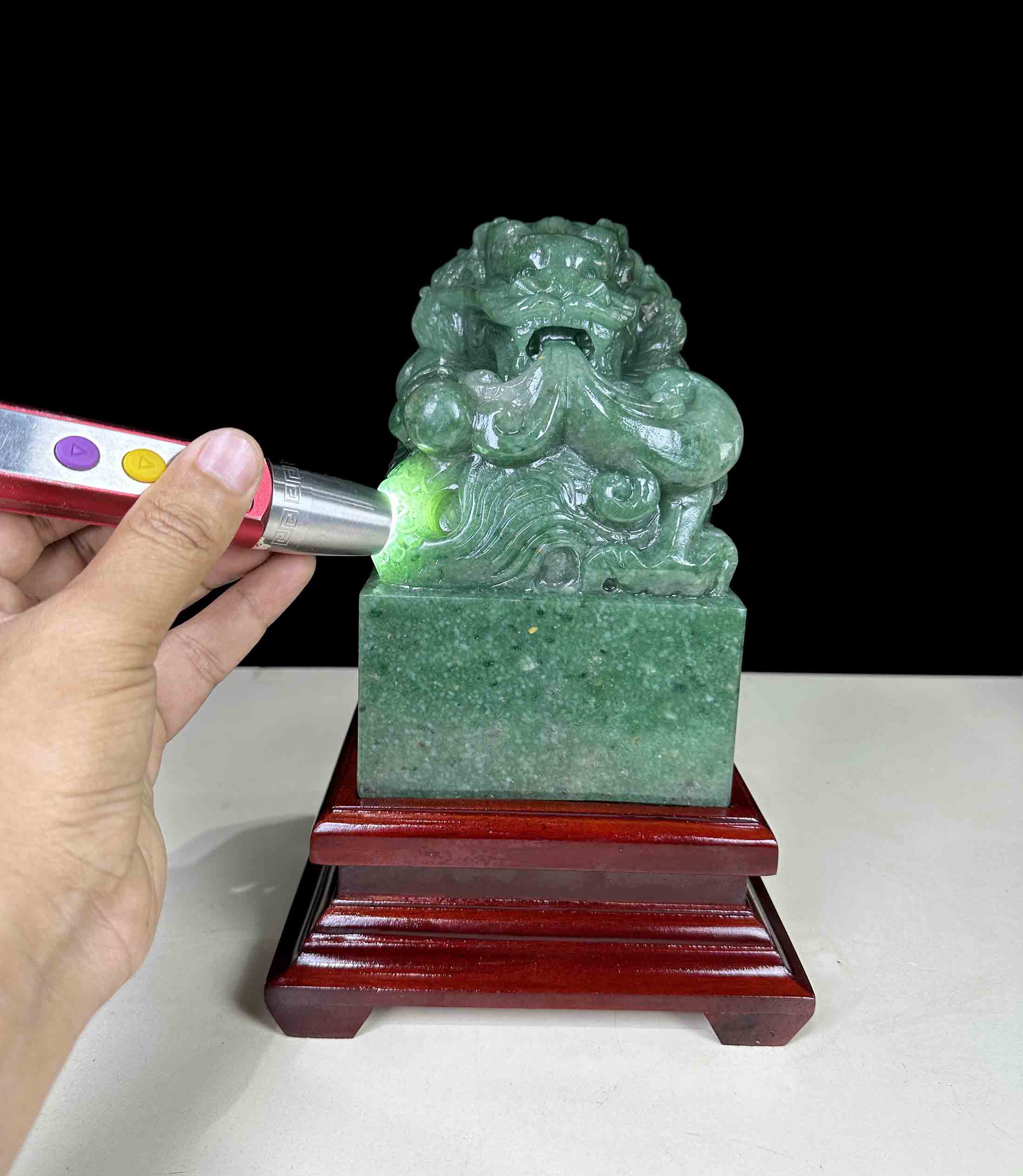 Ấn Rồng Đá Thạch Anh Xanh(Ngọc Đông Linh) Tự Nhiên Chất Đẹp Tạc Thủ Công 5.2Kg-M05