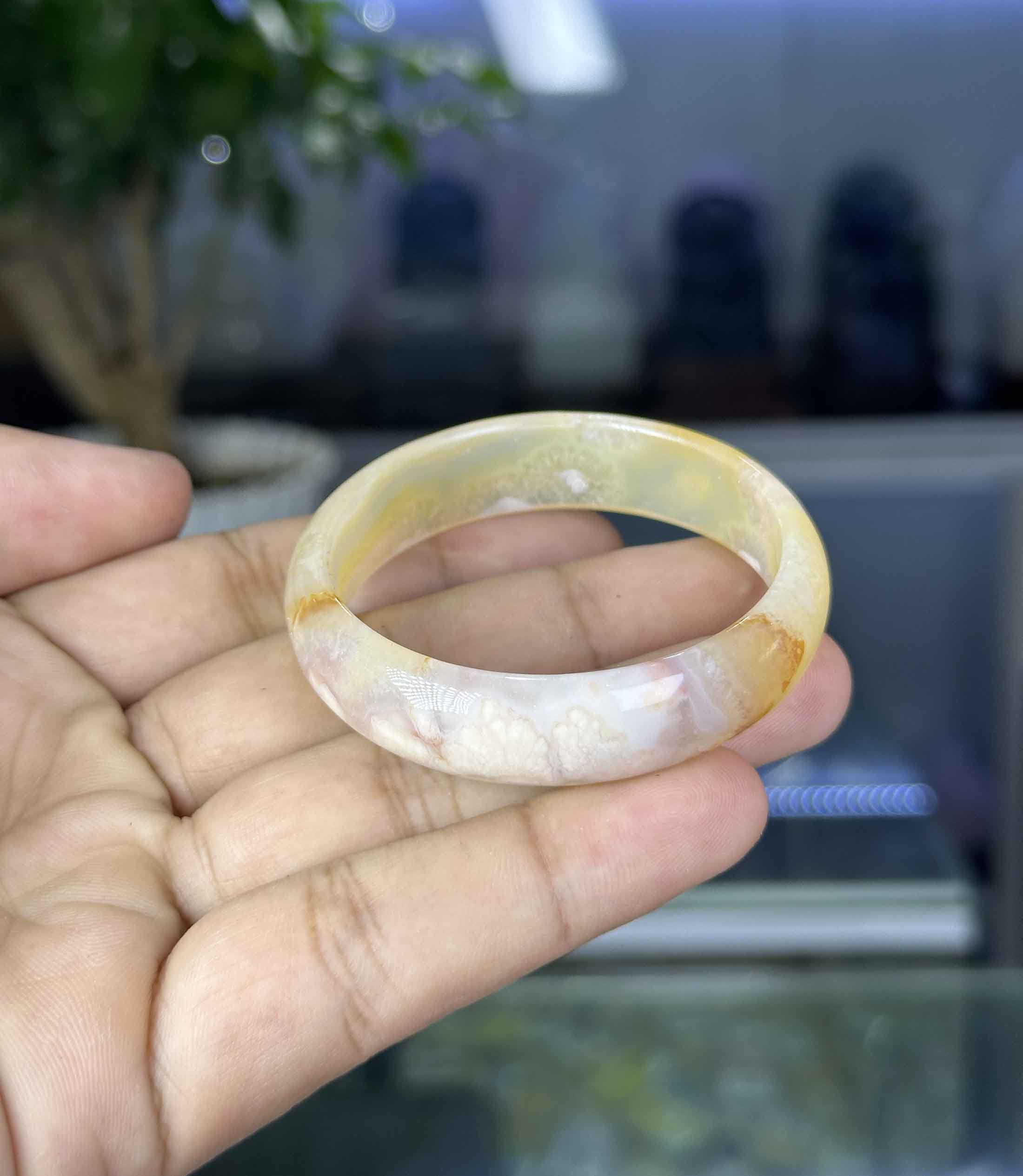 Lắc Ngọc Tự Nhiên Mã Não Anh Đào Cao Cấp Size 51mm