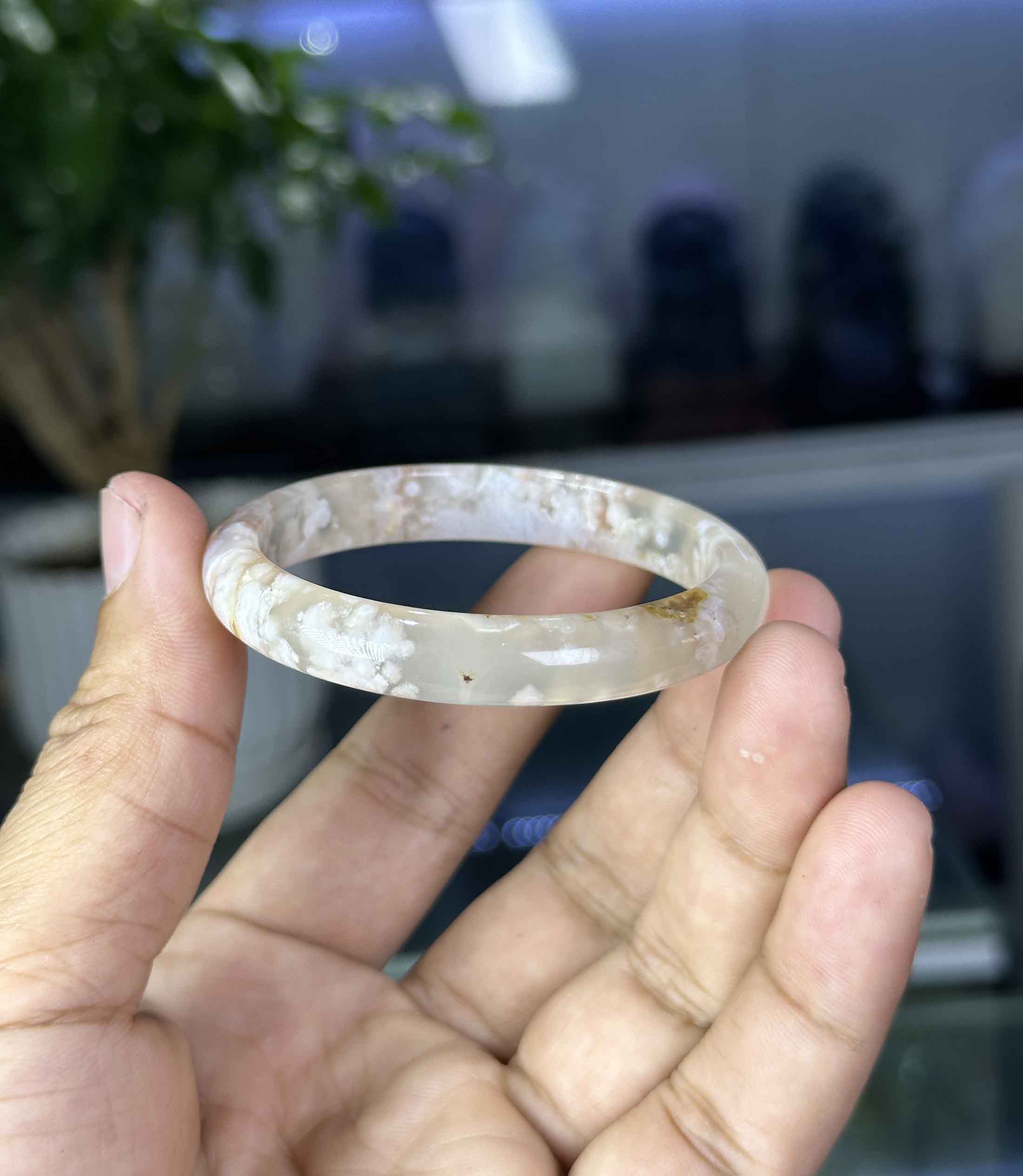 Lắc Ngọc Tự Nhiên Mã Não Anh Đào Cao Cấp Size 54mm